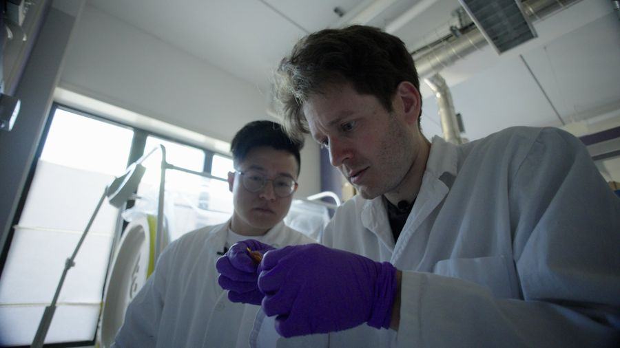 Researchers working together in the PURE Lab